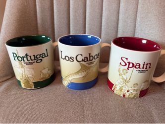 Starbucks Collector Series Travel Mugs – Portugal, Spain & Los Cabos – Set of 3