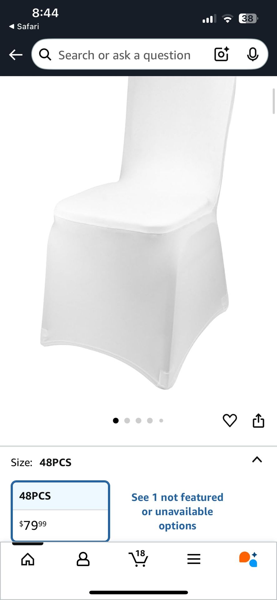 Spandex - 48 Chair White Covers