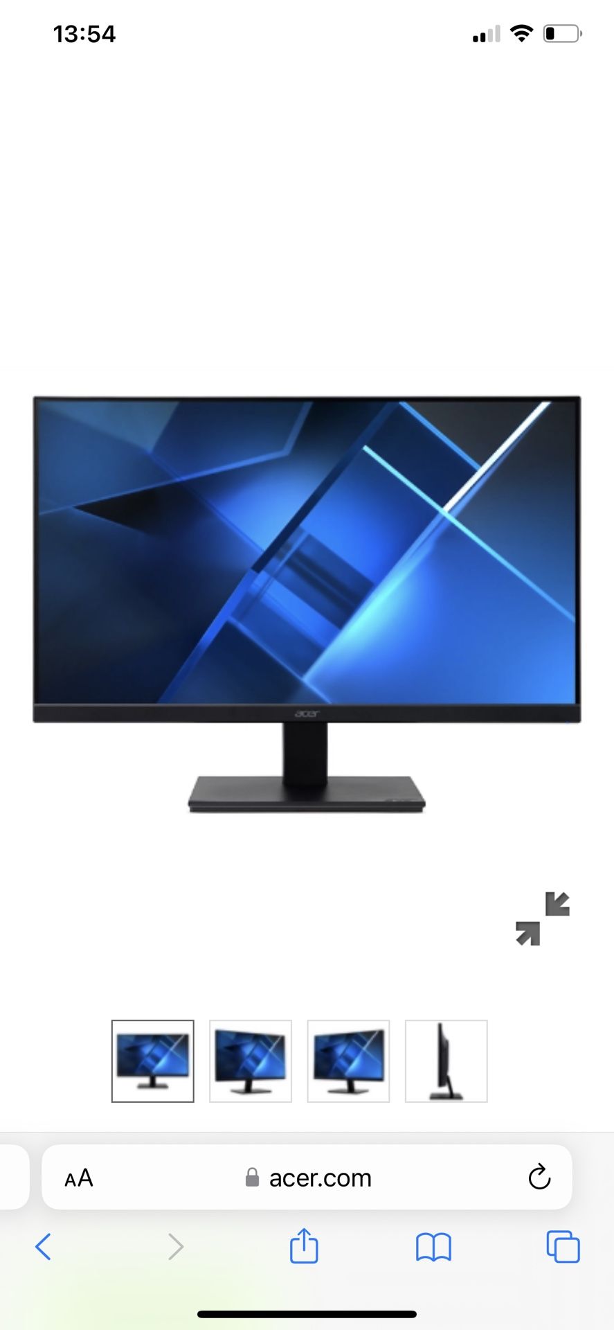 Acer V7 27” LED Monitor