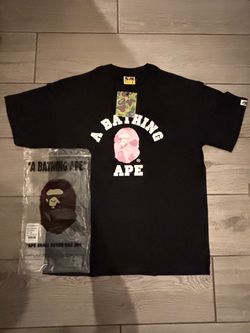 A Bathing Ape BAPE College Logo T-Shirt Black