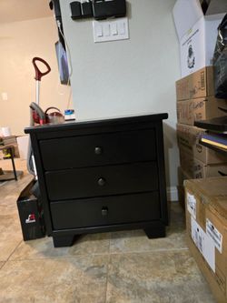 3 drawer Black night stand or side table