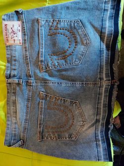 True Religion Denim Studded Mini Skirt