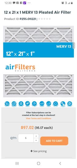 2 12×20x1 merc air fliters