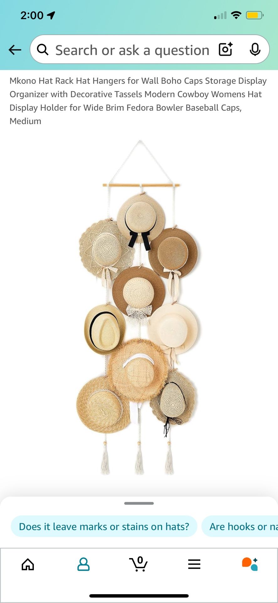 Boho Macrame Hat Display