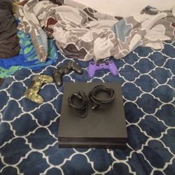 PS4 With 3 Controllers And All Of The Cords For The Ps4