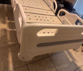 Electric Adjustable Hospital Bed with Side Rails and brand new mattress