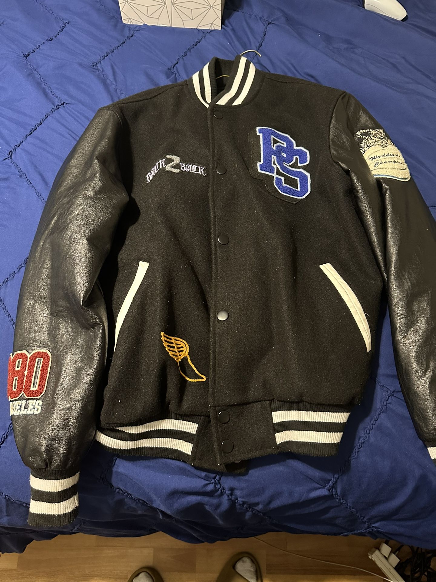 Black Varsity Jacket Size Medium 