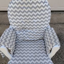 White Rocking Chair and Rest Stool