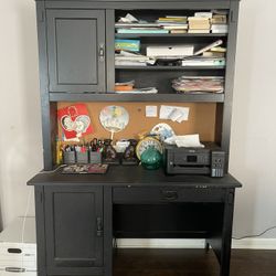 Wood Desk with Hutch 