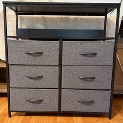 6-Drawer Fabric Dresser with Top Shelf