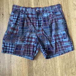 Vintage Gant Salty Dog Plaid Shorts Pleated Sz 40