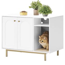 Cat Litter Box Enclosure Hidden Litter Box Cabinet 