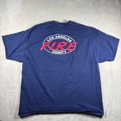 Vintage Los Angeles Fire Department Men’s Size 3XL Faded Blue T Shirt #11A