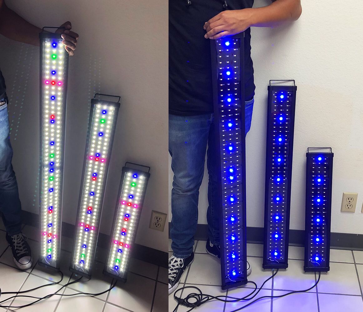 New Aquarium LED Fish Tank Light 3 Sizes: ($30 for 24”-30”), ($40 for 36”-43”) and ($45 for 45”-50”)