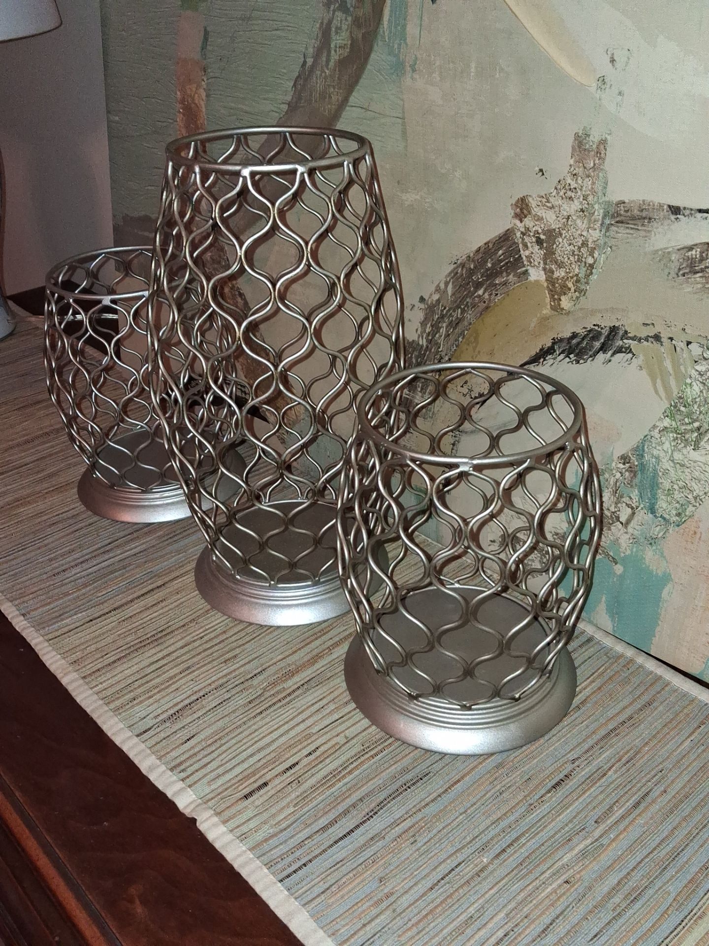 Large 3 Piece Modern Metal Decor