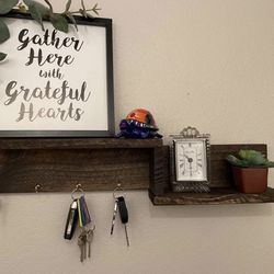 Hanging Key Holder With Built In Shelves/Accessory Holder