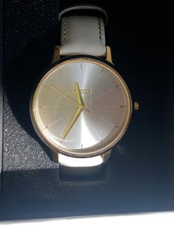 Nixon Watch - Gold/White leather