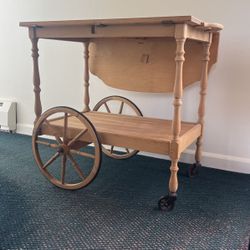 Wooden Table With Wheels 