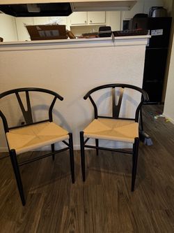 Wishbone-Style Dining Chairs Set of 2