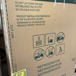 GE Stainless Steel Fridge With Black Sides