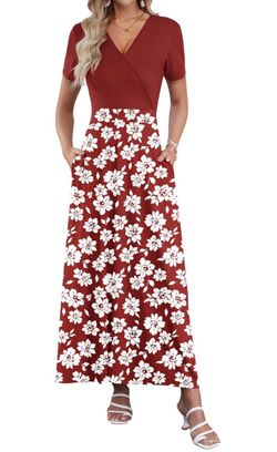 AUSELILY Maxi Dress Ankle Length Floral XL 16-18