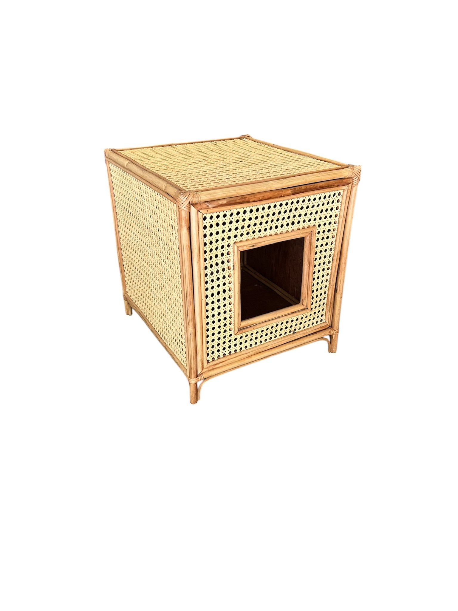 Vintage Style Rattan & Cane End Table