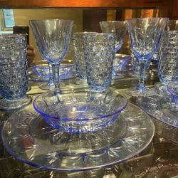 VINTAGE 1980s Service For Six - 18 Pieces Total  - Avon + Fostoria American Starburst