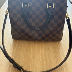 Authentic Louis Vuitton Speedy B 25 In Damier Ebene