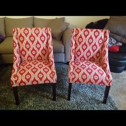 Two red upholstery chair