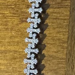 Moissanite Cross Bracelet