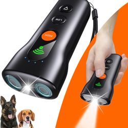 Dog Bark Deterrent Devices 3 in 1,Anti Barking Device for Dogs Dual Sensor,Rechargeable Ultrasonic Dog Bark Deterrent 50FT with High Low Mode,Portable