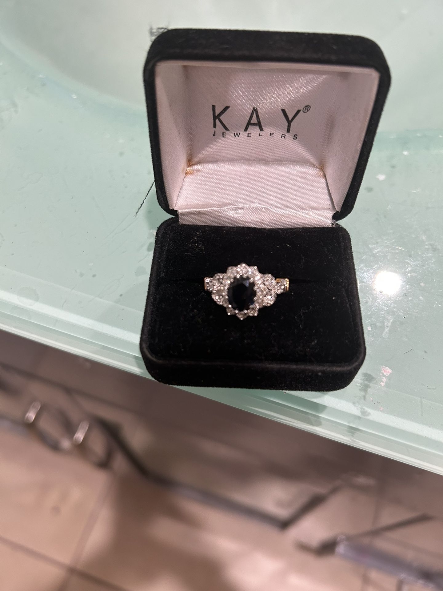 Black and Gold With Cubic zirconia Ring