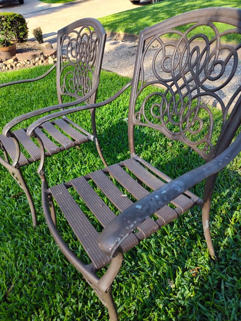 Two Metal Patio Chairs Only 145$ Both Or 75$ Each High Quality Patio Furniture BY CHAIR KING