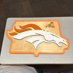 Handmade Broncos Wood Plaque 