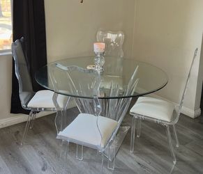 Crystals triangular base dining Table