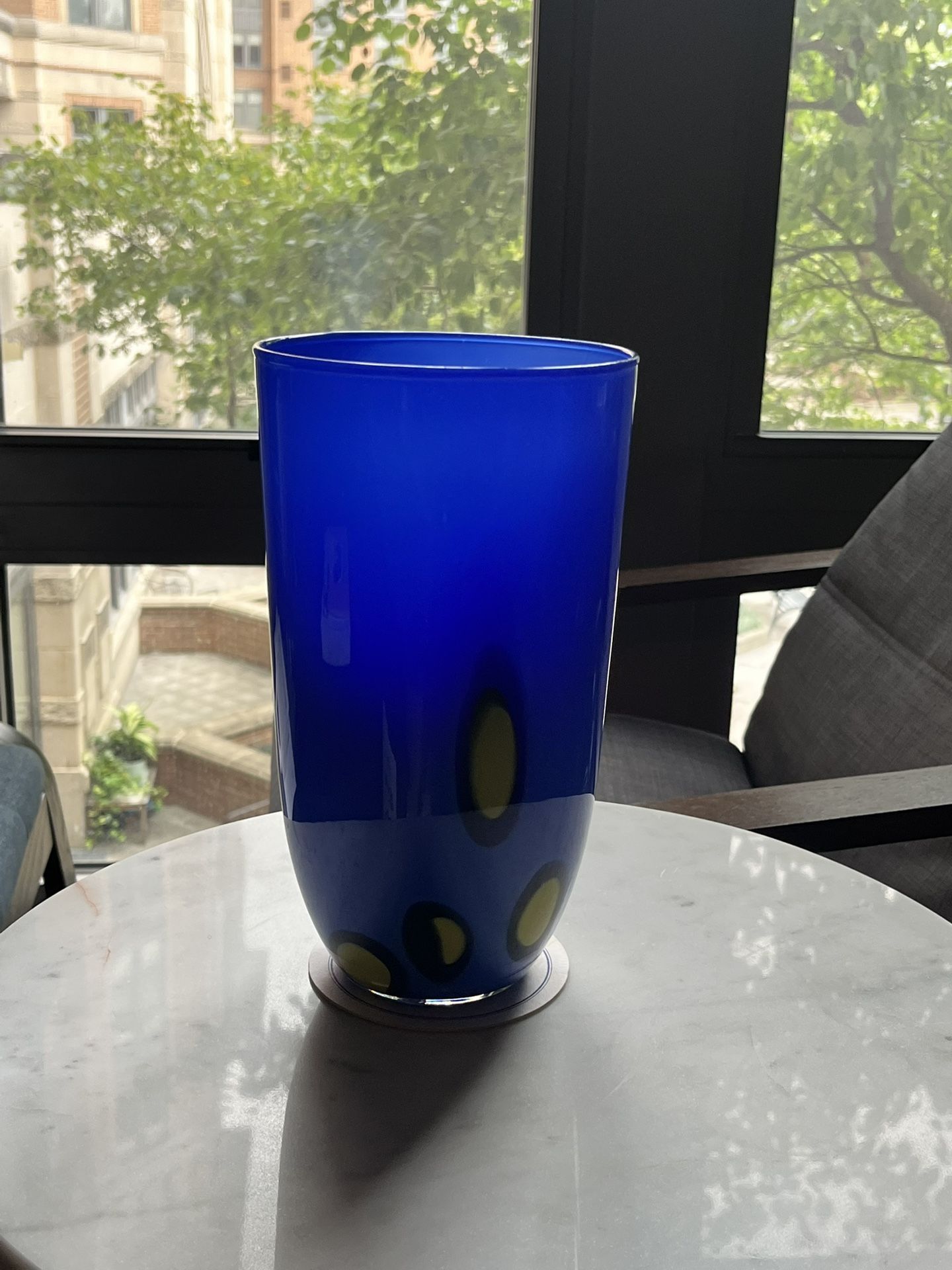 9”H Hand Blown Flower Vase