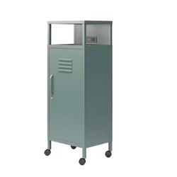 Cache Metal Locker Style Wheeled Storage Cart in Hunter Green