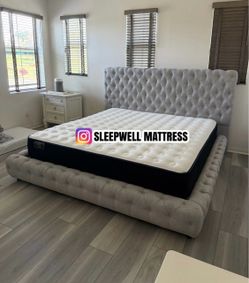 New king bed frame with mattress