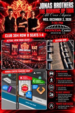 Jonas Brothers Burning Up Tour Tickets – 4 Seats