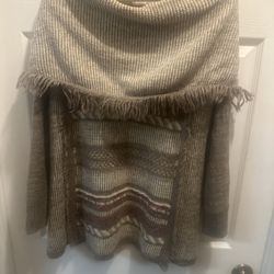 Knox Rose Women's Beige Acrylic Long Sleeve Pullover Knit Sweater Size Medium