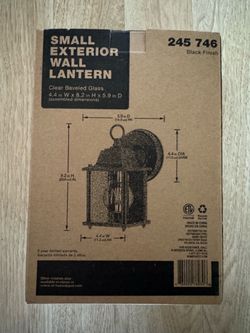 New - Exterior Wall Lantern - Black -4.4" × 8.2" × 5.9"