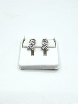 Sterling Silver Ribbon Earrings