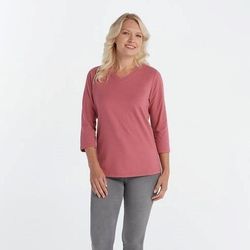 Denim & Co. Essentials Perfect Jersey 3/4 Sleeve Top