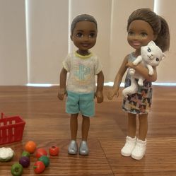Barbie Doll Chelsea Pet Kitten And Grocery Shopping Dolls