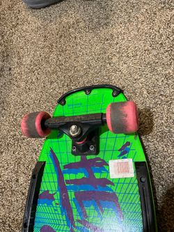 Vintage 1980's radical Nash Heat Zone green purple pink skateboard