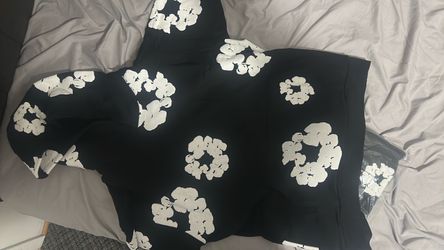Black and white hoodie with flower design