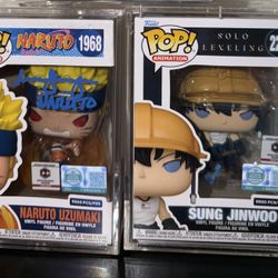 Two Anime Pops. One Auto With Jsa Sticker 