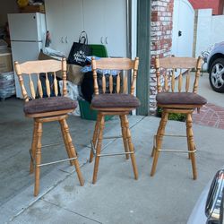 5-30” High Maple Oak Stools 