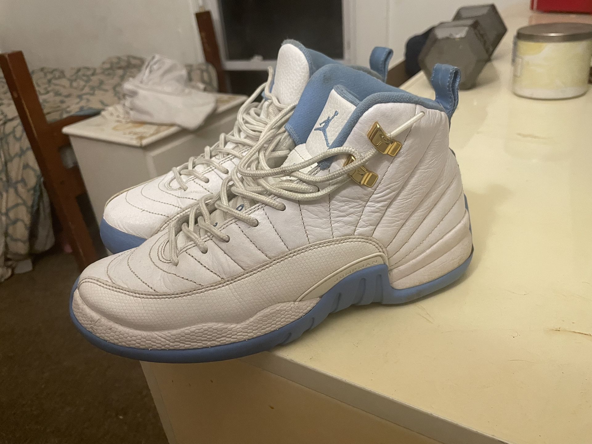 Air Jordan 12 Retro "White and University Blue"