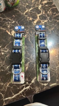 Dodgers baseball pet collar